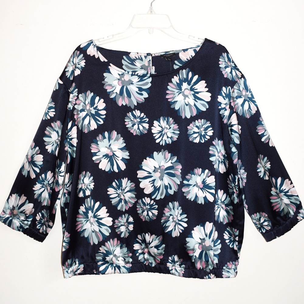 Ann Taylor Floral Satin Blouse